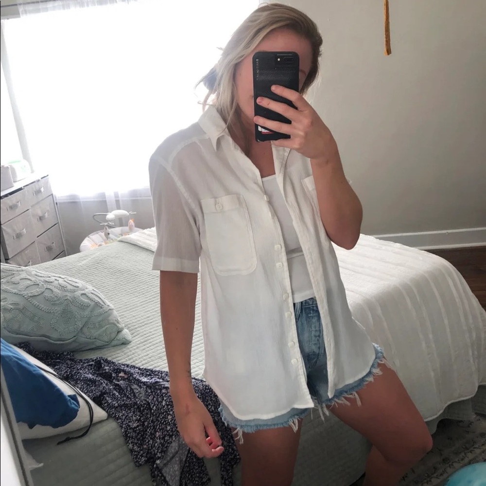 White button up top